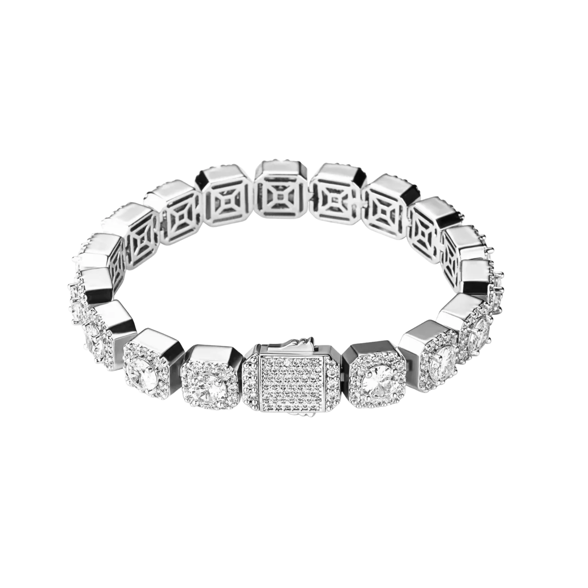 10MM CLUSTERED BRACELET - ICED OUT