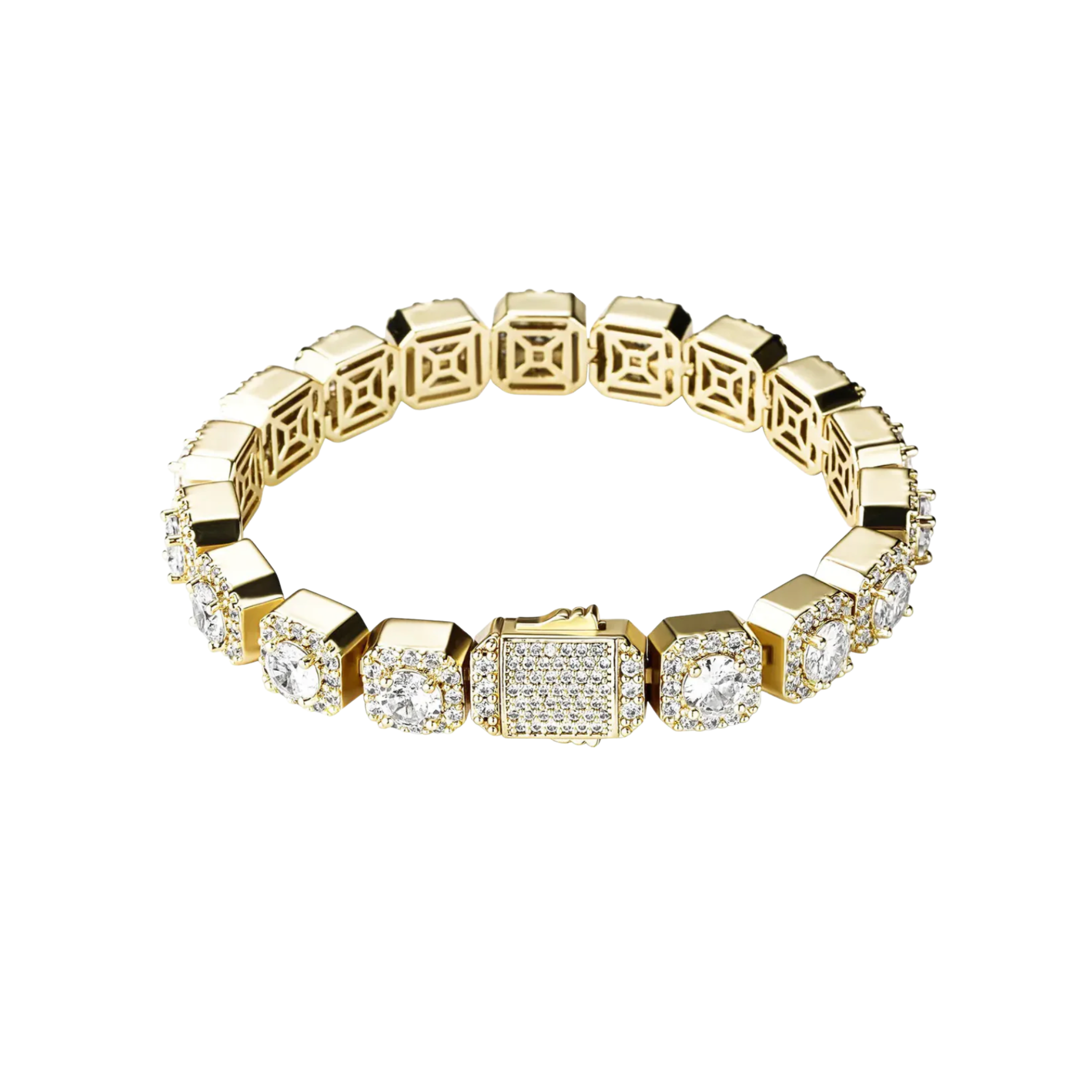 10MM CLUSTERED BRACELET - ICED OUT