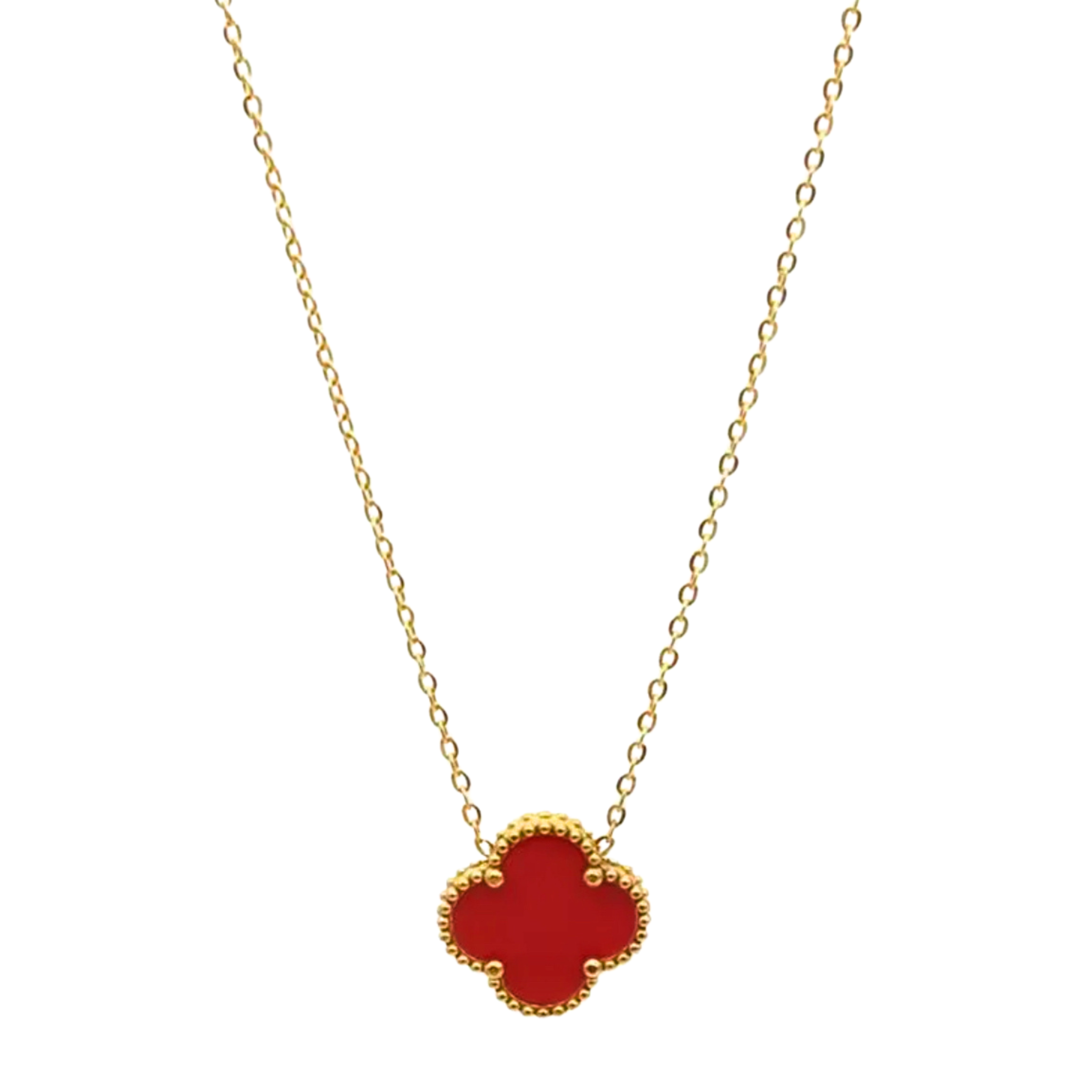 CLOVER NECKLACE - RED GOLD